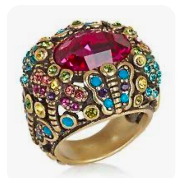 Heidi Daus “Spring Bling” Vintage Swarovski Crystals critters ring size 10 - Picture 1 of 12